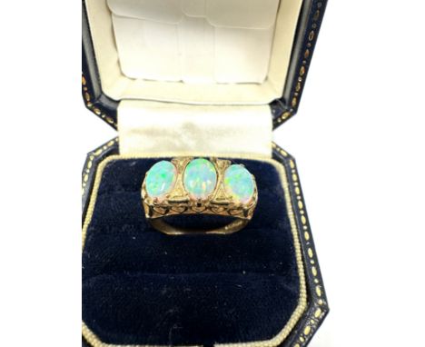 9ct gold opal style gypsy ring (2.7g)