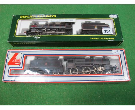 A Replica (Railways) 'OO' Gauge BI Class 4-6-0 Locomotive and Tender, BR lined black without name or number, boxed, a Lima #2