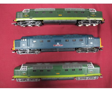 Three Lima "OO" Gauge Outline British Diesel Electric Locomotives, #L201645 Class 55 R/No. 9006 'The Fife and Forfar Yeomanry