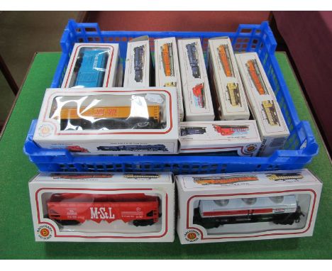 Eleven Bachmann "HO" Gauge American Outline Rolling Stock Wagons, Hoppers, Tankers, including #76036 42 three dome Tank Car '