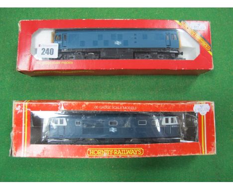 Two Boxed Hornby 'OO' Gauge Locomotives, #R-122 Class 35 Hydraulic Locomotive R/No. D7093, BR blue, #R.068 Class 25 Diesel-El