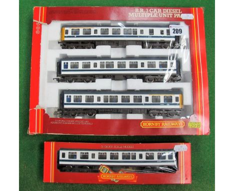 A Boxed Hornby 'OO' Gauge #R.698 BR 3 Car Diesel Multiple Unit Pack, comprising #R700 Motor Brake Composite (powered), #R701 