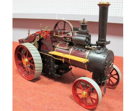 A ¾ Inch Scale Live Steam Model of a Traction Engine Built from the Michael Holden Kit, mechanical pump, single cylinder with