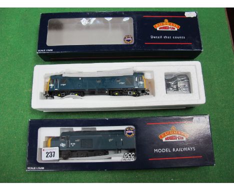 Two Boxed Bachmann Branch-Line 'OO' Gauge Locomotives #32-404 Class 25/3 Diesel R/No. D7667, BR blue, Snow Plough, #32-479 Cl