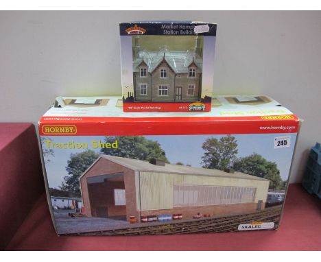 Two Boxed "OO" Scale Lineside Buildings, Hornby Skaledale #R9679 Traction Shed, Bachmann Branch Line 'Scene Craft' #44-012 ma