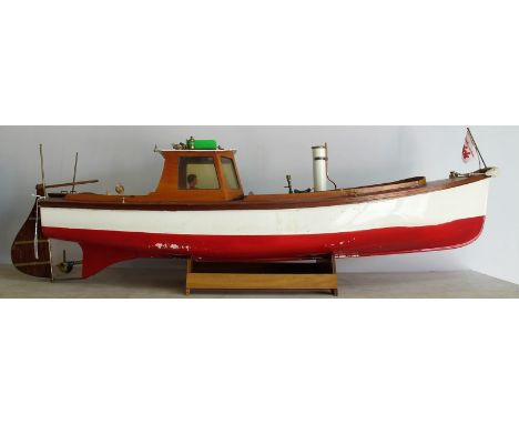 A Krick (Germany) Live Steam Model of a Lakeland Pleasure Boat, fitted with a twin cylinder marine engine and boiler, fibregl