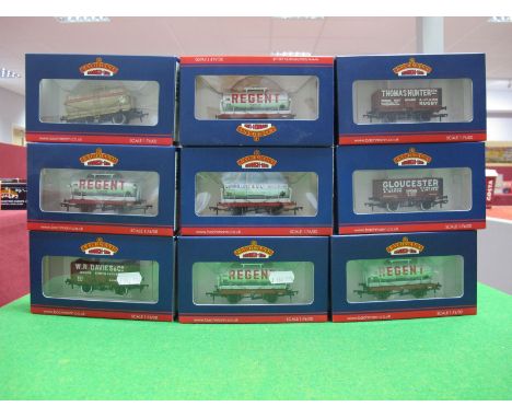 Nine Boxed Bachmann Branch Line "OO" Gauge Rolling Stock Seven Plank and Fourteen Ton Tank Wagons, including #37-2013K Fourte
