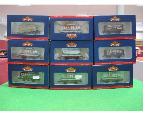 Nine Boxed Bachmann Branch Line "OO" Gauge Rolling Stock Seven Plank and Fourteen Ton Tank Wagons, including #37-2013K Fourte