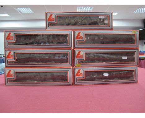 Seven Boxed Lima 'OO' Gauge Eight Wheel Coaches, all BR maroon livery including #L305332W MKI BSK Brake Second Corridor 'M252