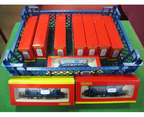 Ten Boxed Hornby "OO" Gauge #R6106 ECC International Hopper Wagons '375007'.