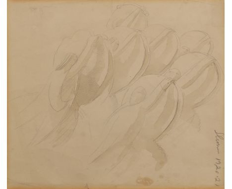 Sir Stanley Spencer CBE RA,&nbsp;British 1891-1959 -&nbsp;First Study for 'Opening Graves for the Resurrection' (with 'Portra