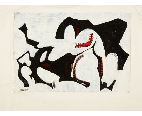 Arnold Daghani,  Romanian/British 1909-1985 -   Abstract composition, 1969;   enamel paint on card laid down on paper, signed
