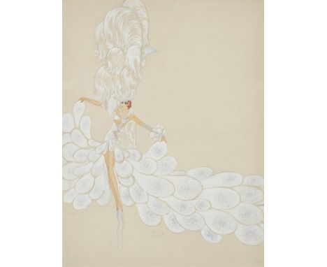 'Zig' (Louis Gaudin),  French 1882-1936 -   Costume design for Mistinguett;   gouache, metallic paint and pencil on paper, si