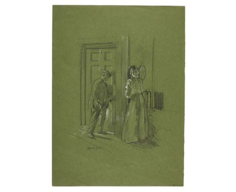 Walter Richard Sickert RA RBA,&nbsp;British 1860-1942 -&nbsp;Off to the Pub, 1912;&nbsp;chalk, heightened with white on paper