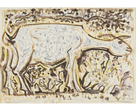 John Craxton,  British 1922-2009 -   Goat and Birds, 1984;   watercolour on paper, signed and dated lower right 'Craxton 5.84