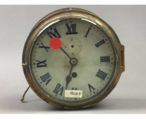BRASS SHIP'S CHRONOMETER, 19cm diameter