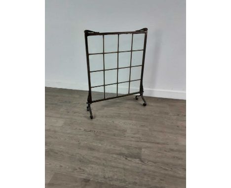 BRASS FIRESCREEN,with glass panels, 74cm x 60cm