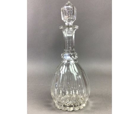 GLASS DECANTER,34cm high, along with a pair of decanters and other glass ware