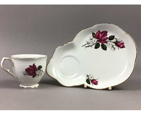 JAMES KENT LTD 'OLD FOLEY' PATTERN PART TEA SERVICE,comprising ten cups and thirteen other plates, along with a modern vase