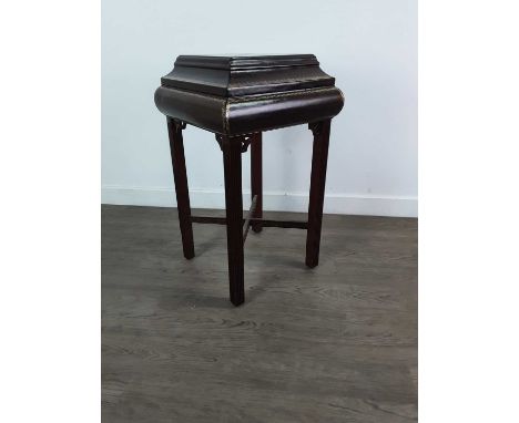 MAITLAND SMITH LEATHER TOPPED OCCASIONAL TABLE,88cm high, 39cm wide, 39cm deep, along with a similar Canterbury (2)