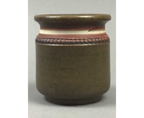 KLASE HOGANAS CERAMIC POT,9.5cm high, along with two others (3)