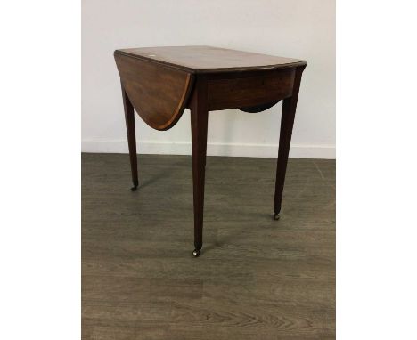 MAHOGANY OVAL PEMBROKE TEA TABLE,71cm x 100cm x76cm