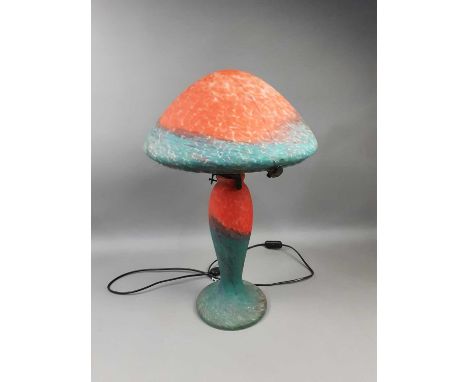 REPRODUCTION GLASS MUSHROOM TABLE LAMP,60cm high