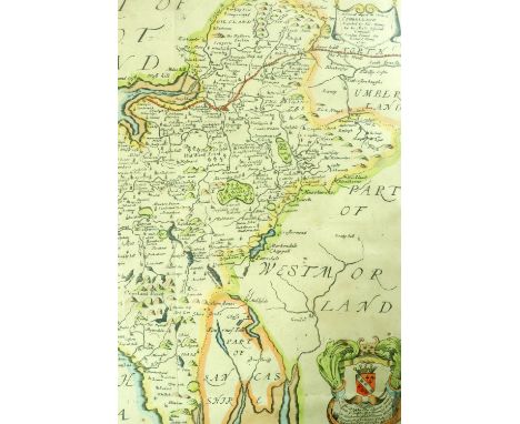 Richard Blome (1635 - 1705) A late 17th Century map of Cumberland with the coat of arms of Charles Howard, 1st Earl of Carlis