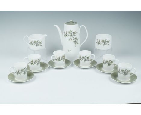 A Royal Adderley "Arcadia" pattern coffee set, (coffee pot a/f)