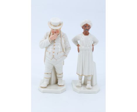 A late 19th Century Royal Worcester blanc de chine figure of John Bull, polychrome and gilt highlights, impress mark 851, and