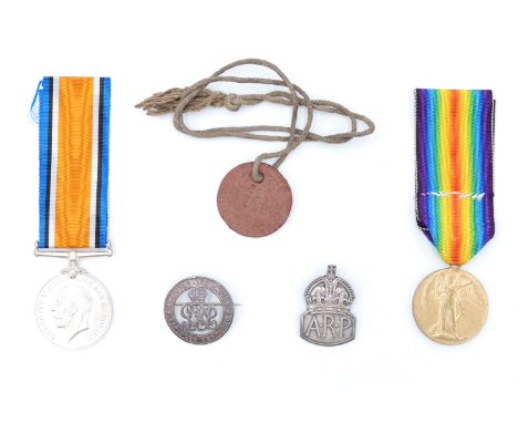 British War and Victory medals to 5-3481 Pte H E Jennings, Durham Light Infantry, in issue cartons, together with a Silver Wa