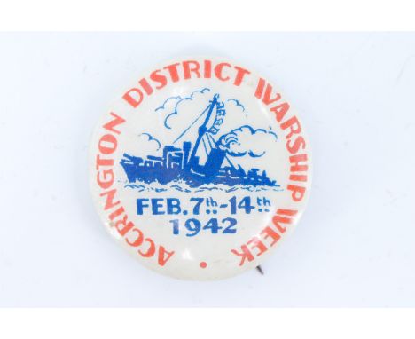 A 1942 Accrington District Warship Week button badge, 3.3 cm