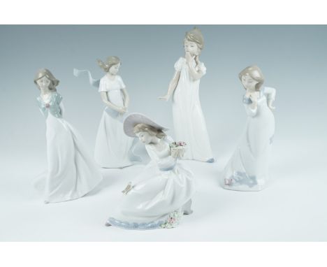 Five Nao figurines, tallest 30 cm 