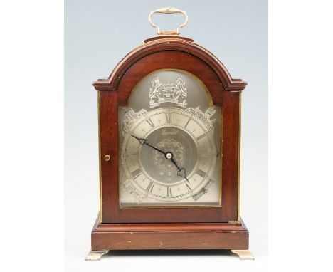 A Garrard 28 day Silver Jubilee bracket clock, having an Elliott three train movement with a balance escapement, striking Wes