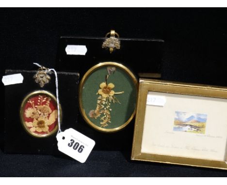 Three Georgian Period Portrait Miniature Frames Together With A Miniature Warren Williams Picture Of Snowdon