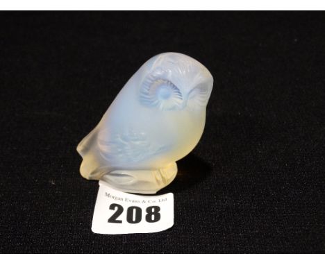 A Contemporary Lalique Model Owl Nyctal In Opal Finish