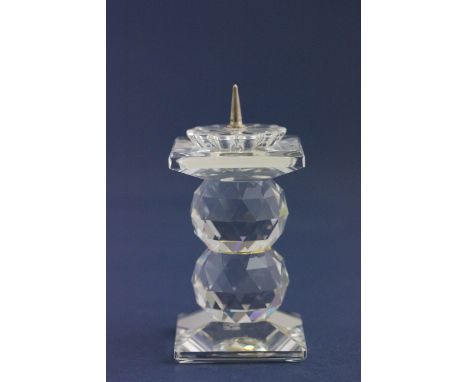 Boxed Swarovski Silver Crystal Candleholder, 80mm, 7600 109 000, with Swarovski Leaflet