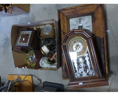 Cuckoo Clock, Three Other Clocks and a Quantity of Clock Parts
