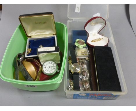 Various Mixed Costume Jewellery together with Watches, Pocket Watch and Compact