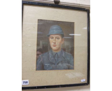 Oil painting portrait of a WW2 German soldier in uniform  