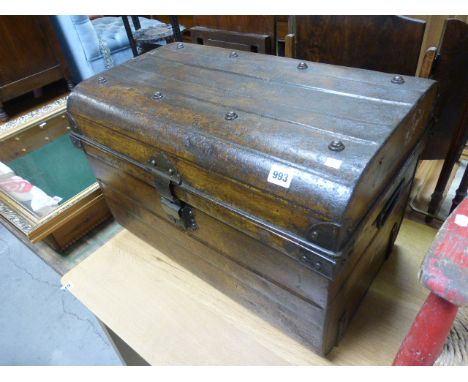 Victorian tin travelling trunk  