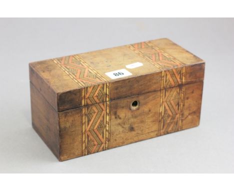 Victorian Tunbridgeware Two Compartment Tea Caddy