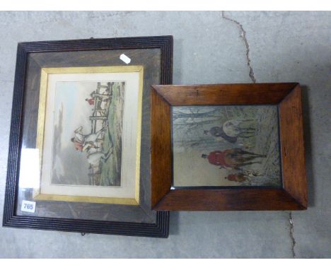 Henry Alken Hunting Print ' Doing it no how ' and a George Wright Hunting Print