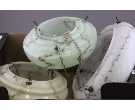 Three Mid 20th century Mottled Glass Light Shades
