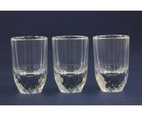 Boxed Swarovski Silver Crystal Set of Three Schnapps Glasses, 53mm, 7468 039 000, with leaflet