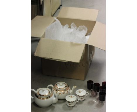 Edwardian Red, Blue and Gilt Tea Service, Various other Part Tea Services and Other Ceramics