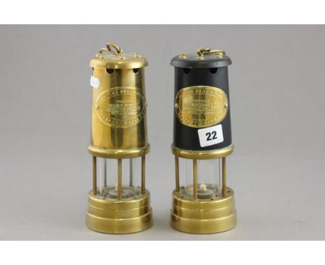Brass Welsh Miners Lamp and a Brass & Metal Welsh Miners Lamp