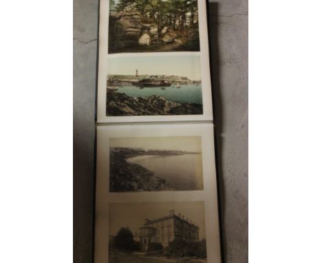 Large Early 20th century Photograph Album containing Large Images of British Scenes (not complete) plus a Tray of Kodak Slide