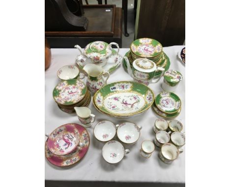 Minton's Part Tea Service, Asiatic Pheasant Pattern including Coffee Pot, Two Oval Bowls, Coffee Cans and Saucers, Tea Cups a