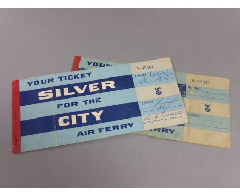 Two 1950's Silver City Airways Limited Ticket Booklets with Counterfoil Tickets